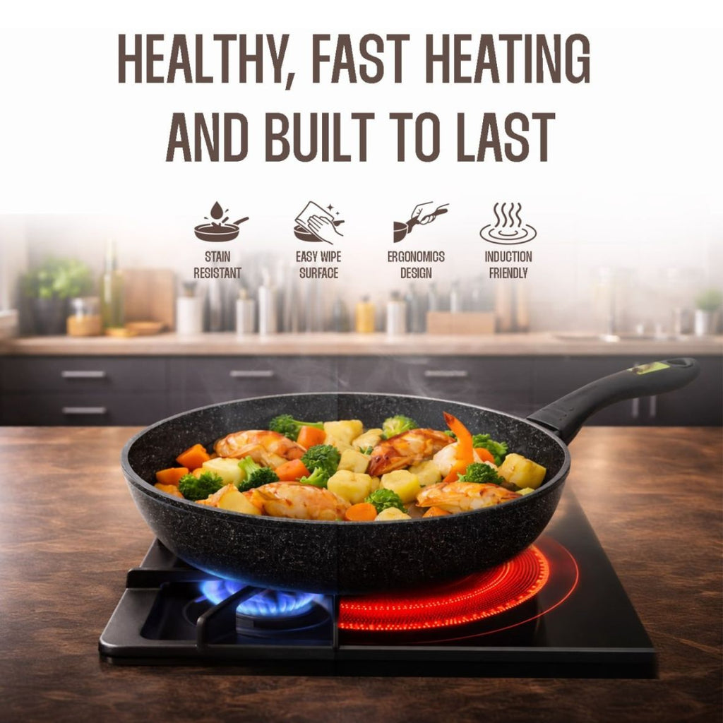 Wyking Solitaire 30cm Induction Marble Wok Pan