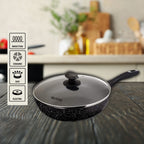 Wyking Deluxe 24cm Induction Wok Pan with Glass Lid