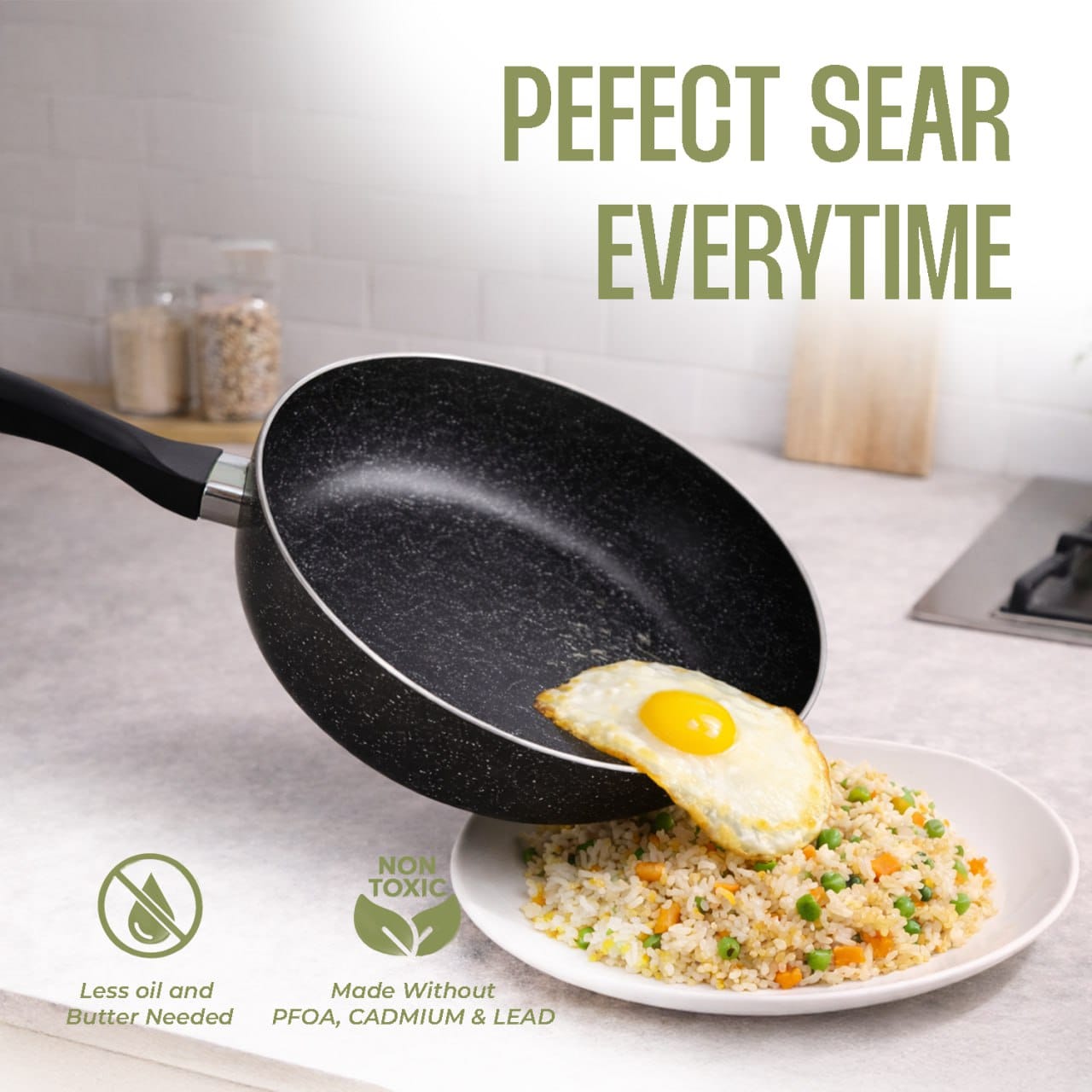 Wyking Deluxe 24cm Induction Wok Pan